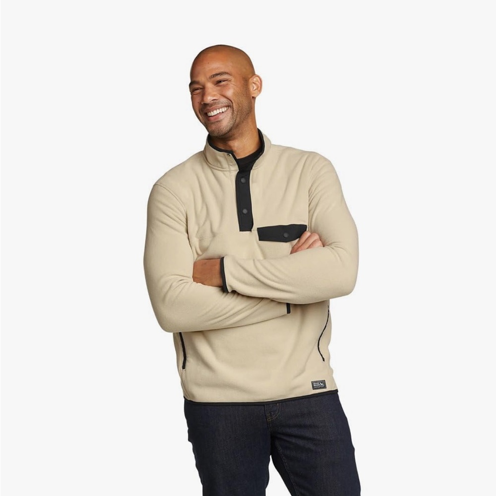 Eddie Bauer Men's Chutes Snap pullover fleece